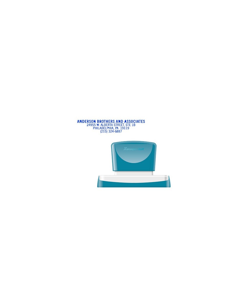 Sello x stamper quix personalizable color azul medidas 16x83 mm q 26
