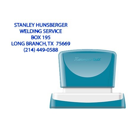 Sello x stamper quix personalizable color azul medidas 24x49 mm q 12
