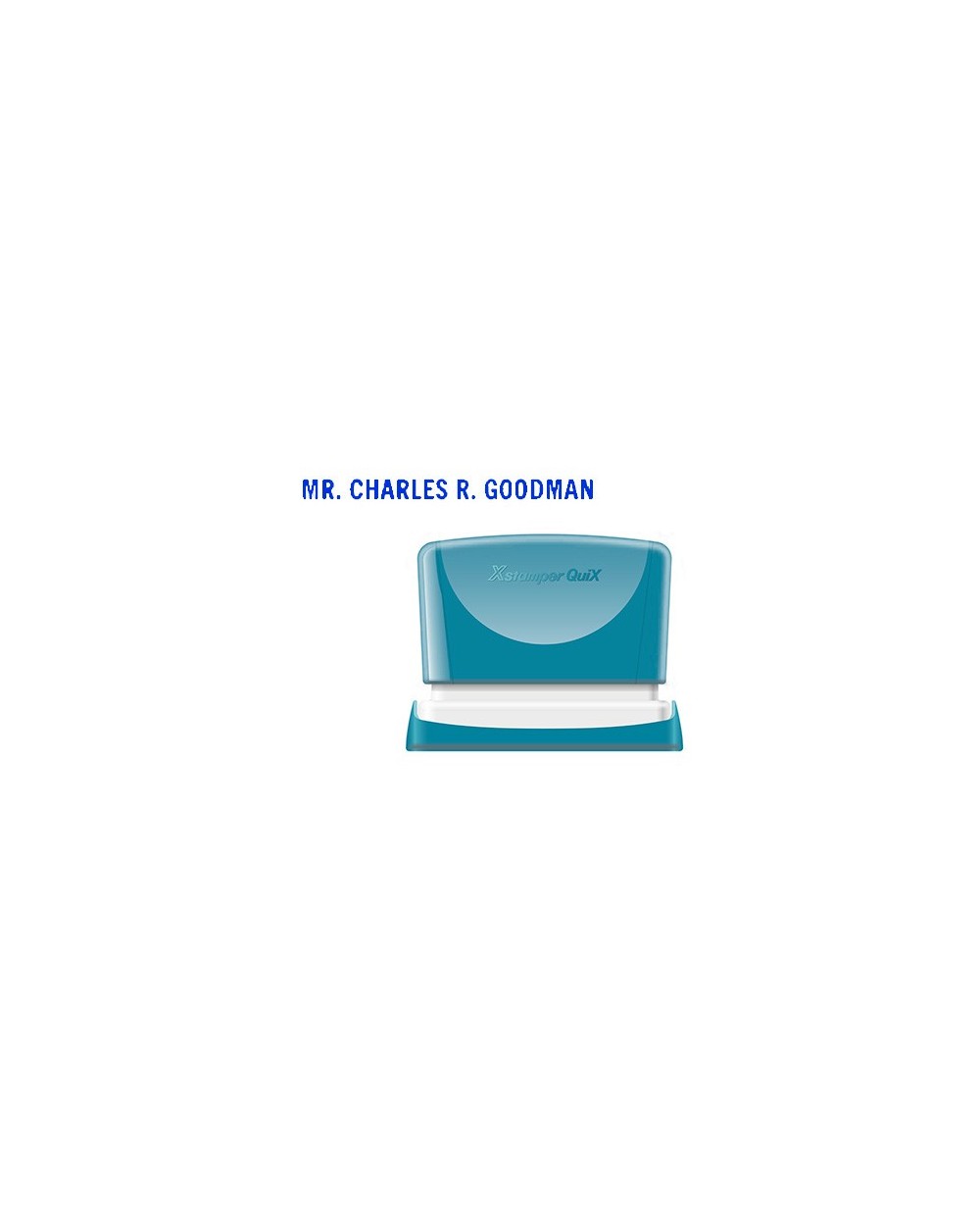 Sello x stamper quix personalizable color azul medidas 4x60 mm q 05