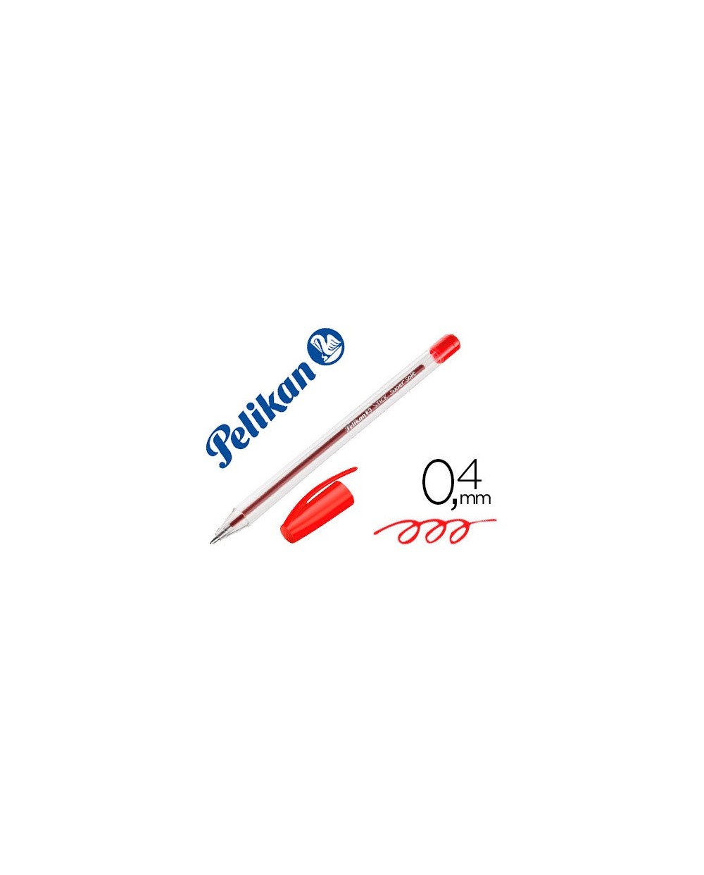 Boligrafo pelikan stick super soft rojo