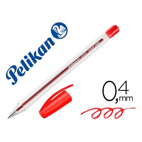 Boligrafo pelikan stick super soft rojo