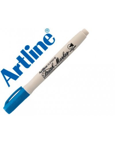 Rotulador artline supreme brush pintura base de agua punta tipo pincel trazo variable azul