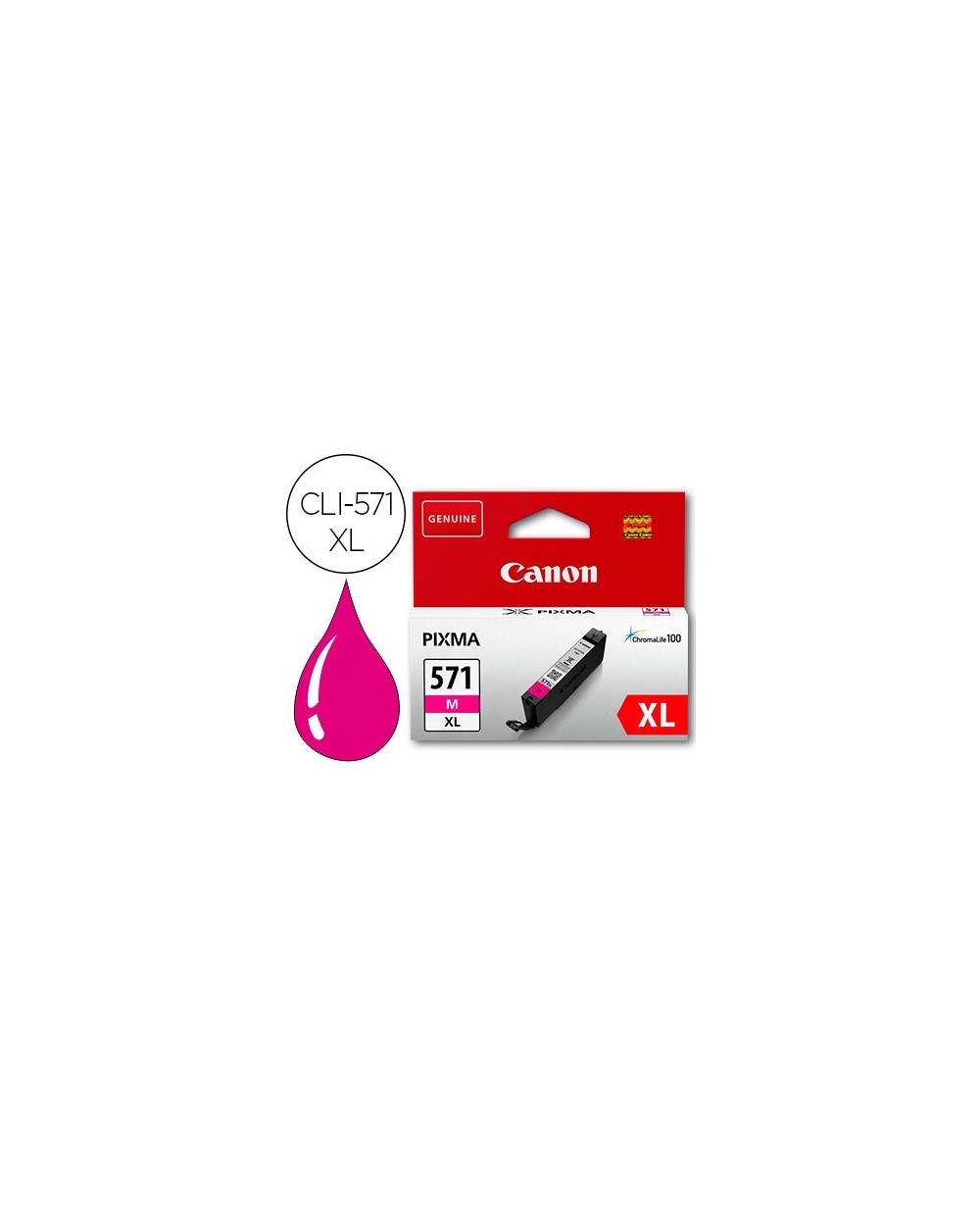 Ink jet canon cli 571xl pixma mg6852 ts6050 ts8050 magenta 500 pag