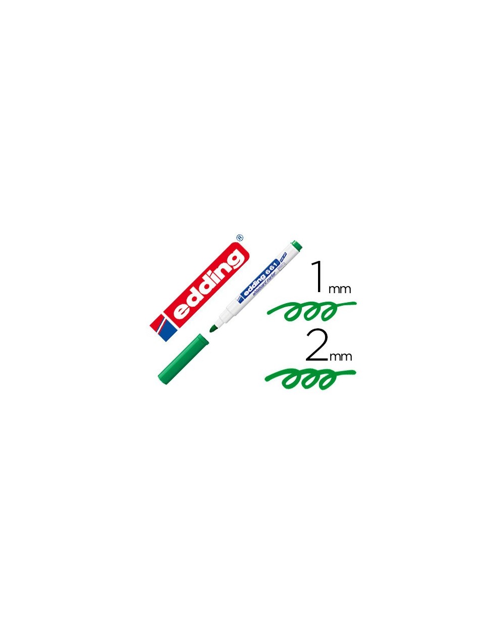Rotulador edding para pizarra blanca 661 color verde punta redonda 1 2 mm recargable
