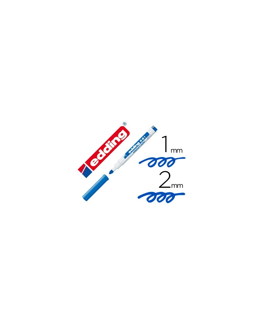Rotulador edding para pizarra blanca 661 color azul punta redonda 1 2 mm recargable