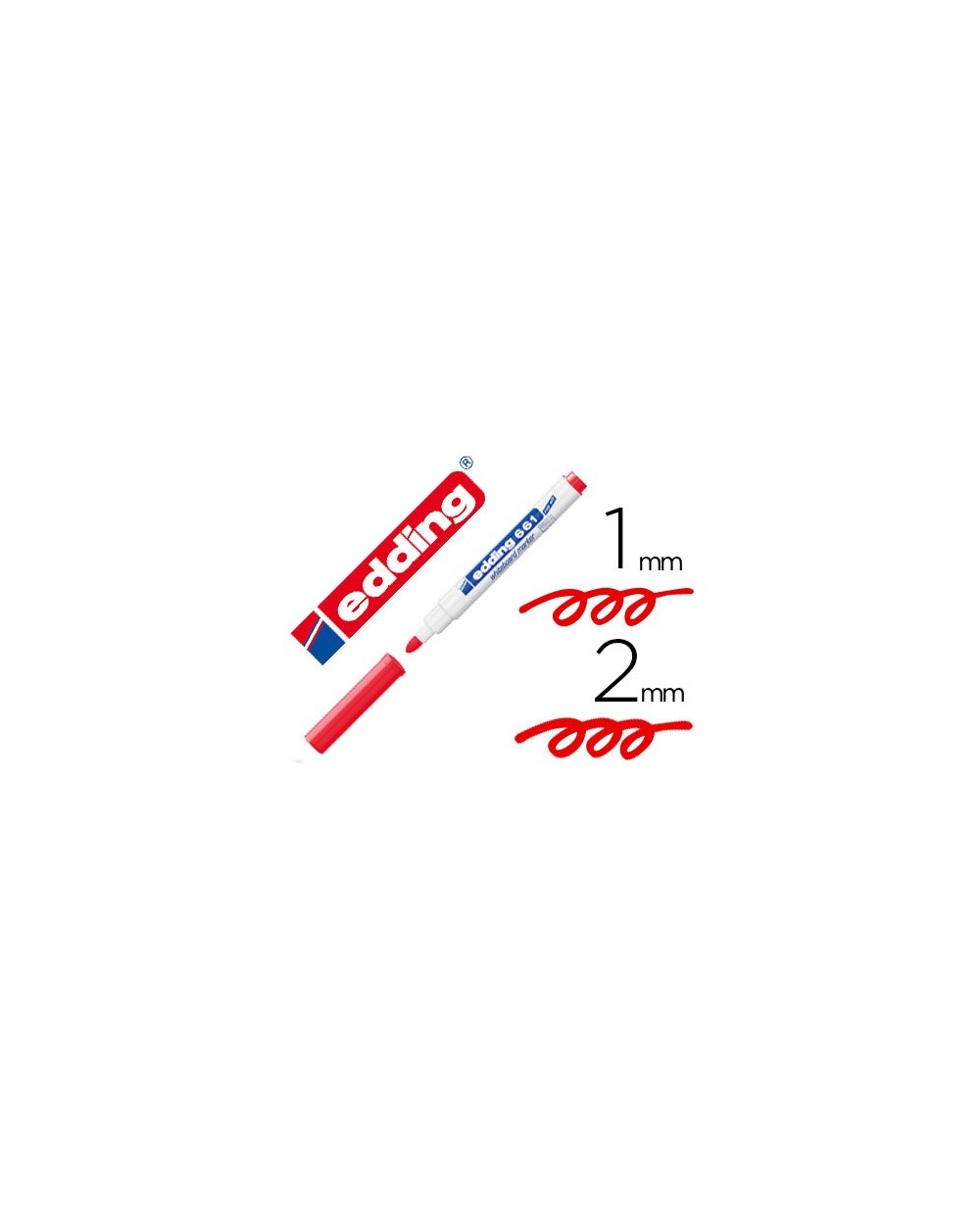 Rotulador edding para pizarra blanca 661 color rojo punta redonda 1 2 mm recargable