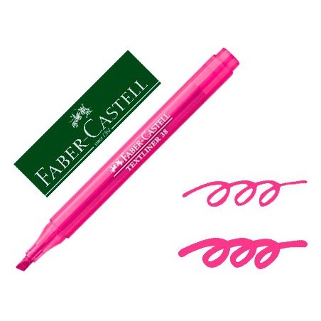 Rotulador faber fluorescente textliner 38 rosa