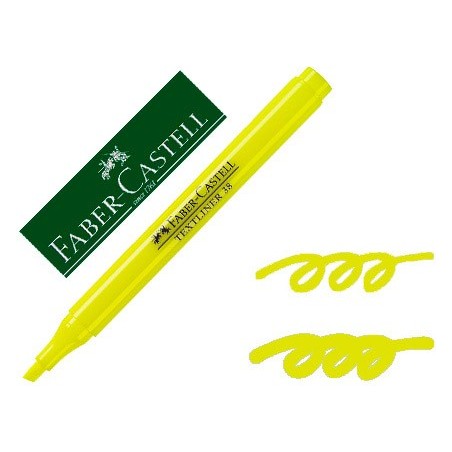 Rotulador faber fluorescente textliner 38 amarillo