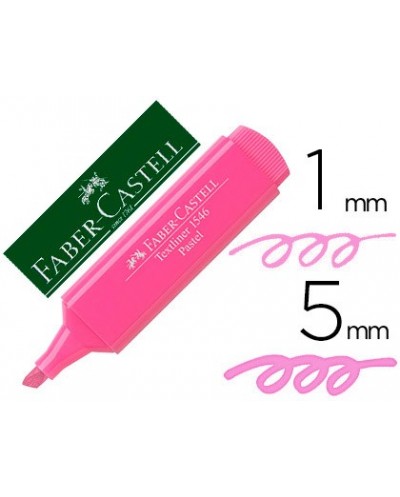 Rotulador faber fluorescente 1546 color pastel rosa