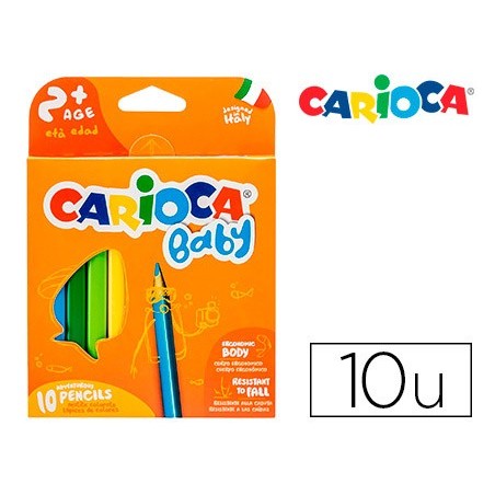 Lapices de colores carioca baby 2 anos caja de 10 colores surtidos