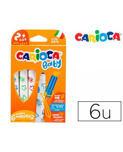 Rotulador carioca baby 2 anos caja 6 colores surtidos
