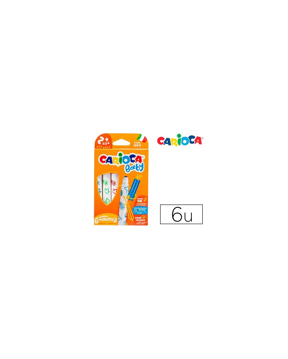 Rotulador carioca baby 2 anos caja 6 colores surtidos