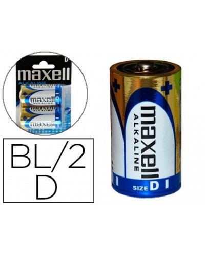 Pila maxell alcalina 15v tipo d lr20 blister de 2 unidades