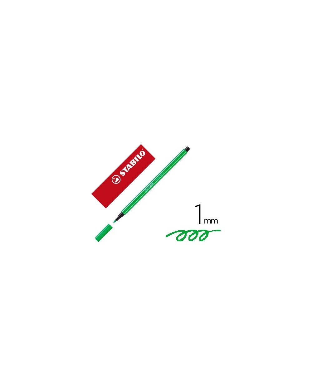 Rotulador stabilo acuarelable pen 68 verde neon 1 mm