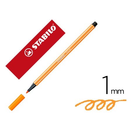 Rotulador stabilo acuarelable pen 68 naranja neon 1 mm