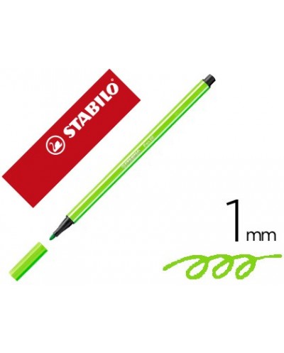 Rotulador stabilo acuarelable pen 68 verde prado 1 mm