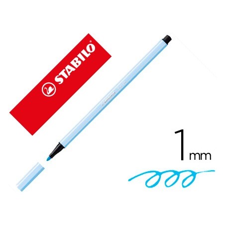 Rotulador stabilo acuarelable pen 68 azul claro 1 mm