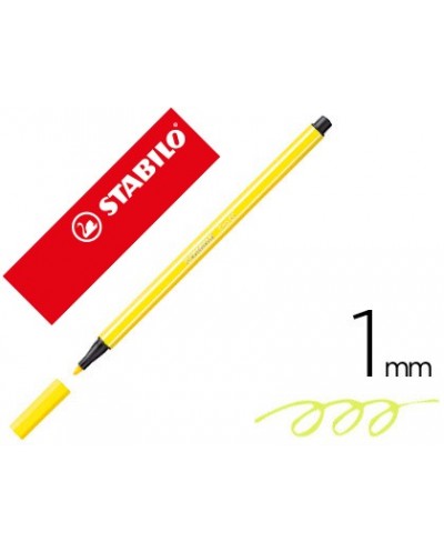 Rotulador stabilo acuarelable pen 68 amarillo limon 1 mm