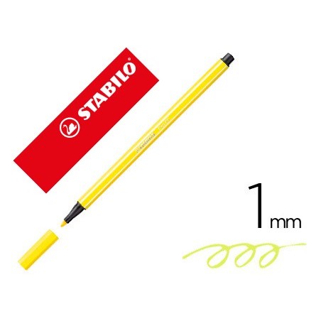 Rotulador stabilo acuarelable pen 68 amarillo limon 1 mm