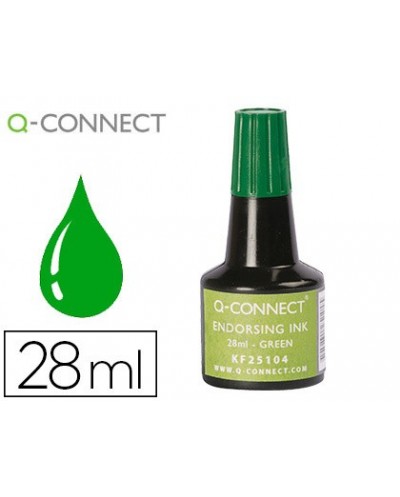 Tinta tampon q connect verde frasco 28 ml