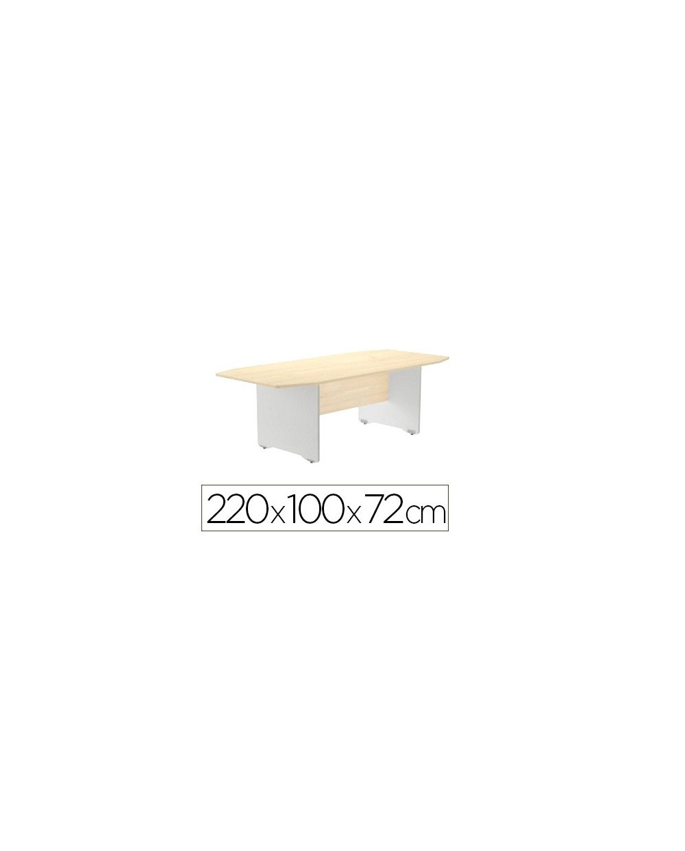 Mesa de reunion rocada meeting 3003ab01 estructura madera gris aluminio tablero madera haya 220x100x72 cm
