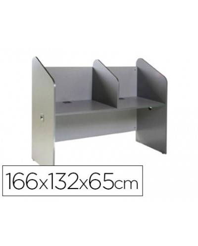 Mesa centro de llamadas rocada doble serie welcome 166x132x65 cm acabado ab02 aluminio gris