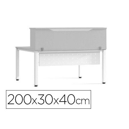Mostrador de altillo rocada valido para mesas work metal executive 200x30x40 cm acabado an02 gris gris