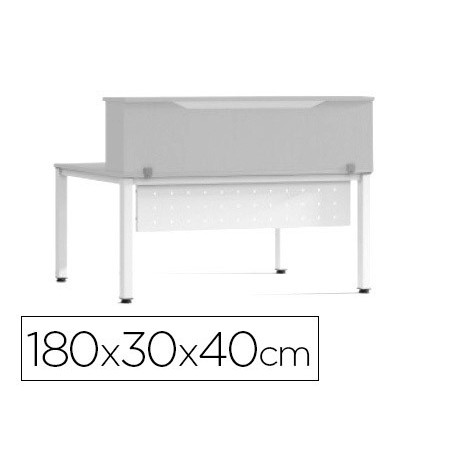 Mostrador de altillo rocada valido para mesas work metal executive 180x30x40 cm acabado an02 gris gris
