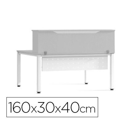 Mostrador de altillo rocada valido para mesas work metal executive 160x30x40 cm acabado an02 gris gris