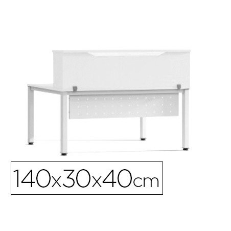 Mostrador de altillo rocada valido para mesas work metal executive 140x30x40 cm acabado aw04 blanco blanco