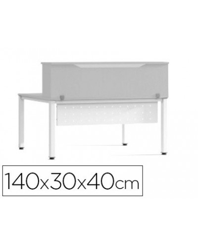 Mostrador de altillo rocada valido para mesas work metal executive 140x30x40 cm acabado an02 gris gris