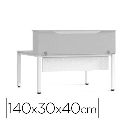 Mostrador de altillo rocada valido para mesas work metal executive 140x30x40 cm acabado an02 gris gris