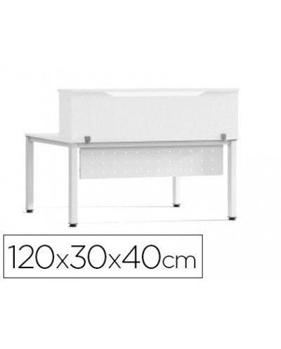 Mostrador de altillo rocada valido para mesas work metal executive 120x30x40 cm acabado aw04 blanco blanco
