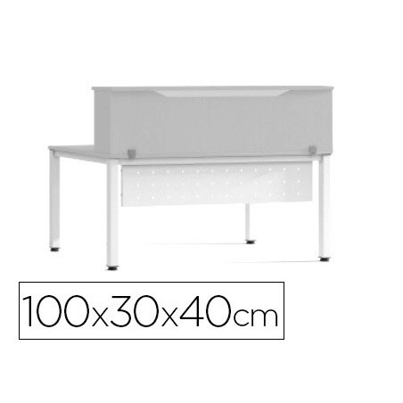 Mostrador de altillo rocada valido para mesas work metal executive 100x30x40 cm acabado an02 gris gris