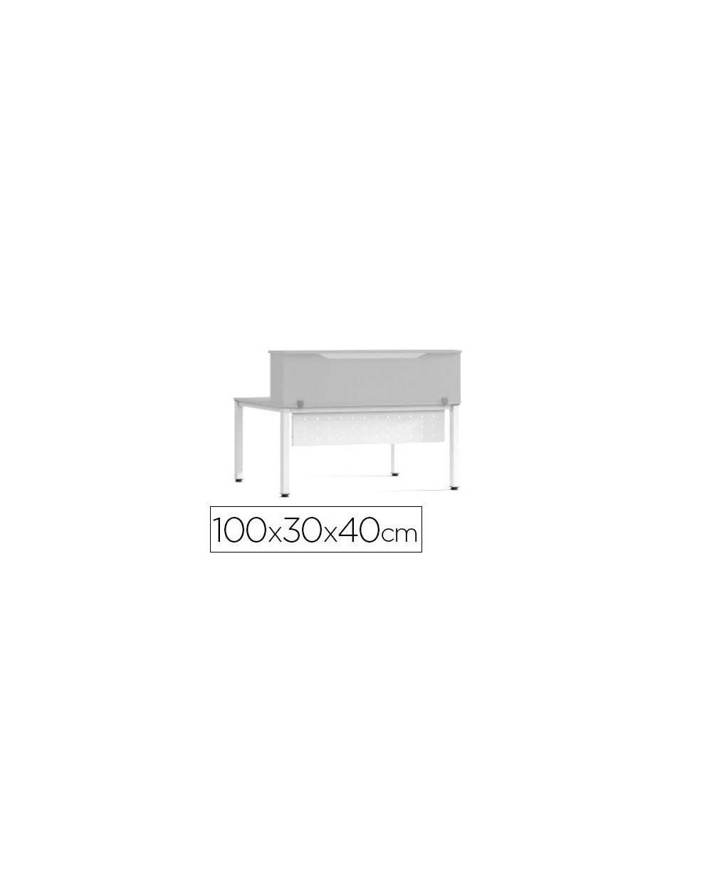 Mostrador de altillo rocada valido para mesas work metal executive 100x30x40 cm acabado aw04 blanco blanco