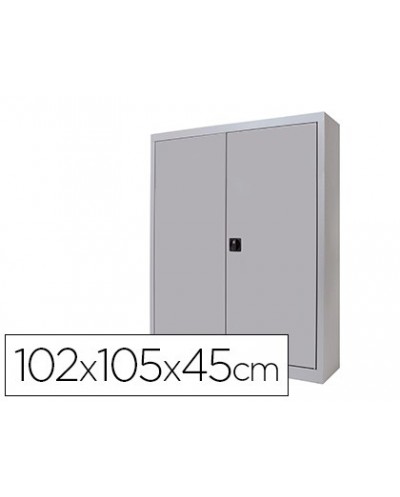 Armario metalico rocada dos puertas batientes incluye dos balda 102x105x45 cm acabado ac00 gris gris