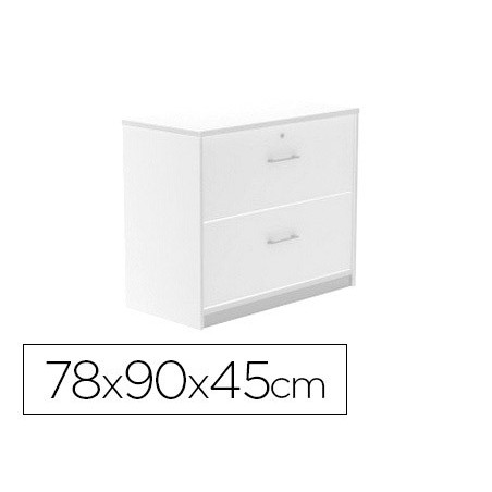 Armario rocada con dos cajones serie store 78x90x45 cm acabado aw04 blanco blanco