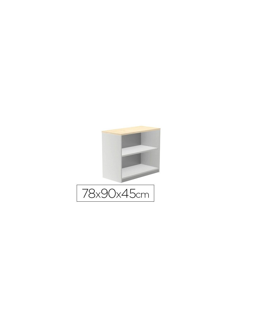 Armario rocada con dos estantes serie store 78x90x45 cm acabado ab04 aluminio blanco