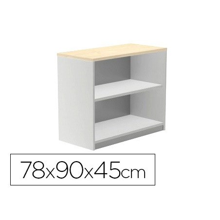 Armario rocada con dos estantes serie store 78x90x45 cm acabado ab04 aluminio blanco
