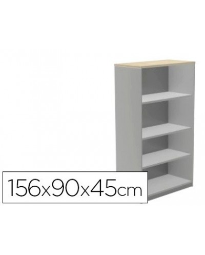 Armario rocada con cuatro estantes serie store 156x90x45 cm acabado ab02 aluminio gris
