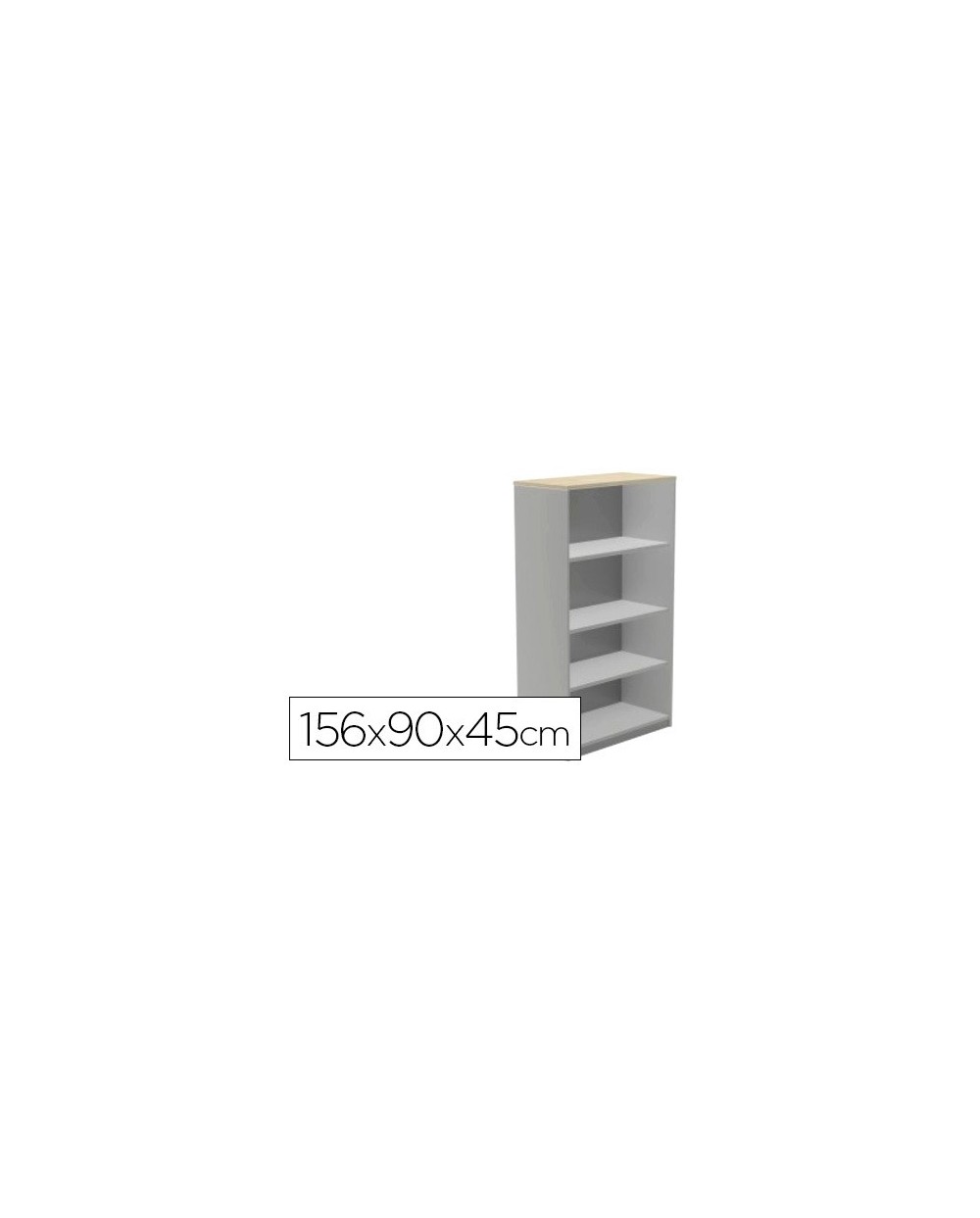 Armario rocada con cuatro estantes serie store 156x90x45 cm acabado ab01 aluminio haya