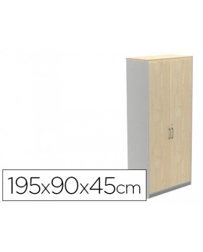 Armario rocada con cuatro estantes y dos puertas serie store 195x90x45 cm acabado ab04 aluminio blanco