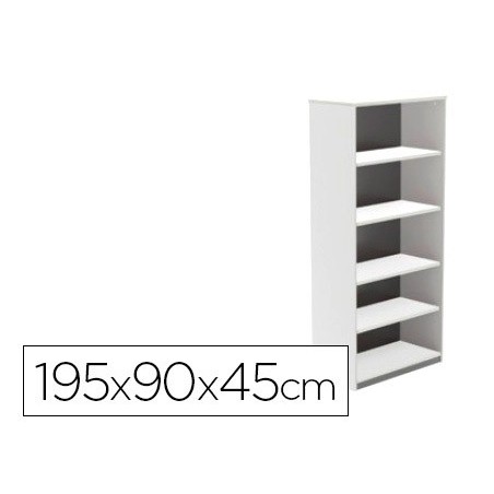 Armario rocada con cinco estantes serie store 195x90x45 cm acabado aw04 blanco blanco