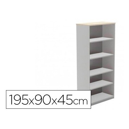 Armario rocada con cinco estantes serie store 195x90x45 cm acabado ab04 aluminio blanco