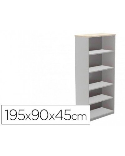 Armario rocada con cinco estantes serie store 195x90x45 cm acabado ab01 aluminio haya