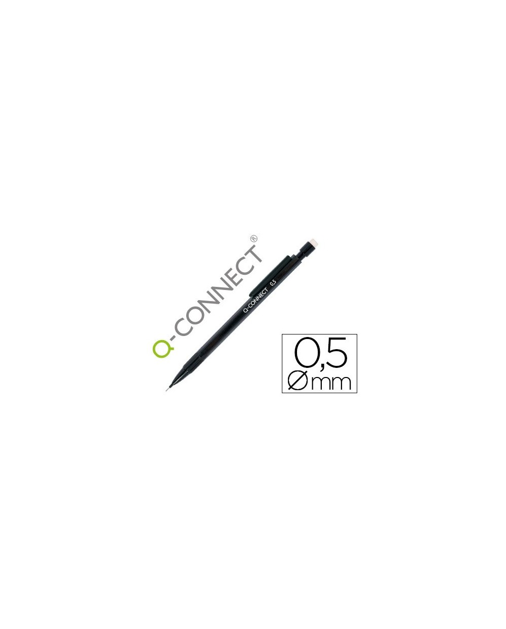 Portaminas q connect 05 mm con 3 minas cuerpo negro con clip negro