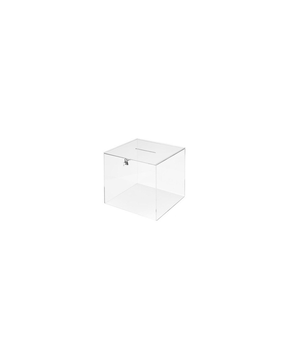 Urna electoral archivo 2000 cuadrada con llave metacrilato 3 mm 300x300x300 mm