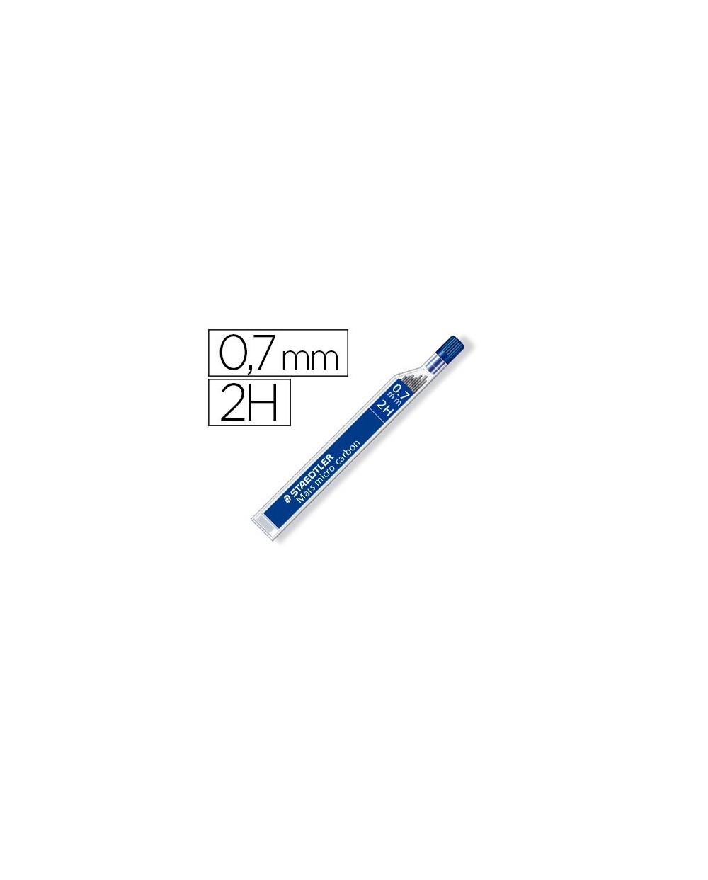 Minas staedtler mars micro grafito 07 mm 2h tubo con 12 unidades