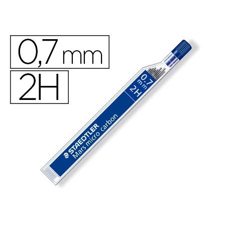 Minas staedtler mars micro grafito 07 mm 2h tubo con 12 unidades