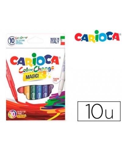 Rotulador carioca cambia color tinta magica caja de 10 unidades colores surtidos